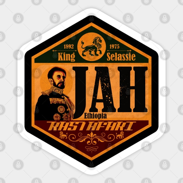 Jah Rastafari Vintage Label Sticker by CTShirts